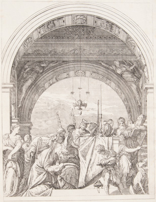 Veronese etching from 1682 The Circumcision of the Christ Child
(AKA The presentation of the infant Christ at the temple) 